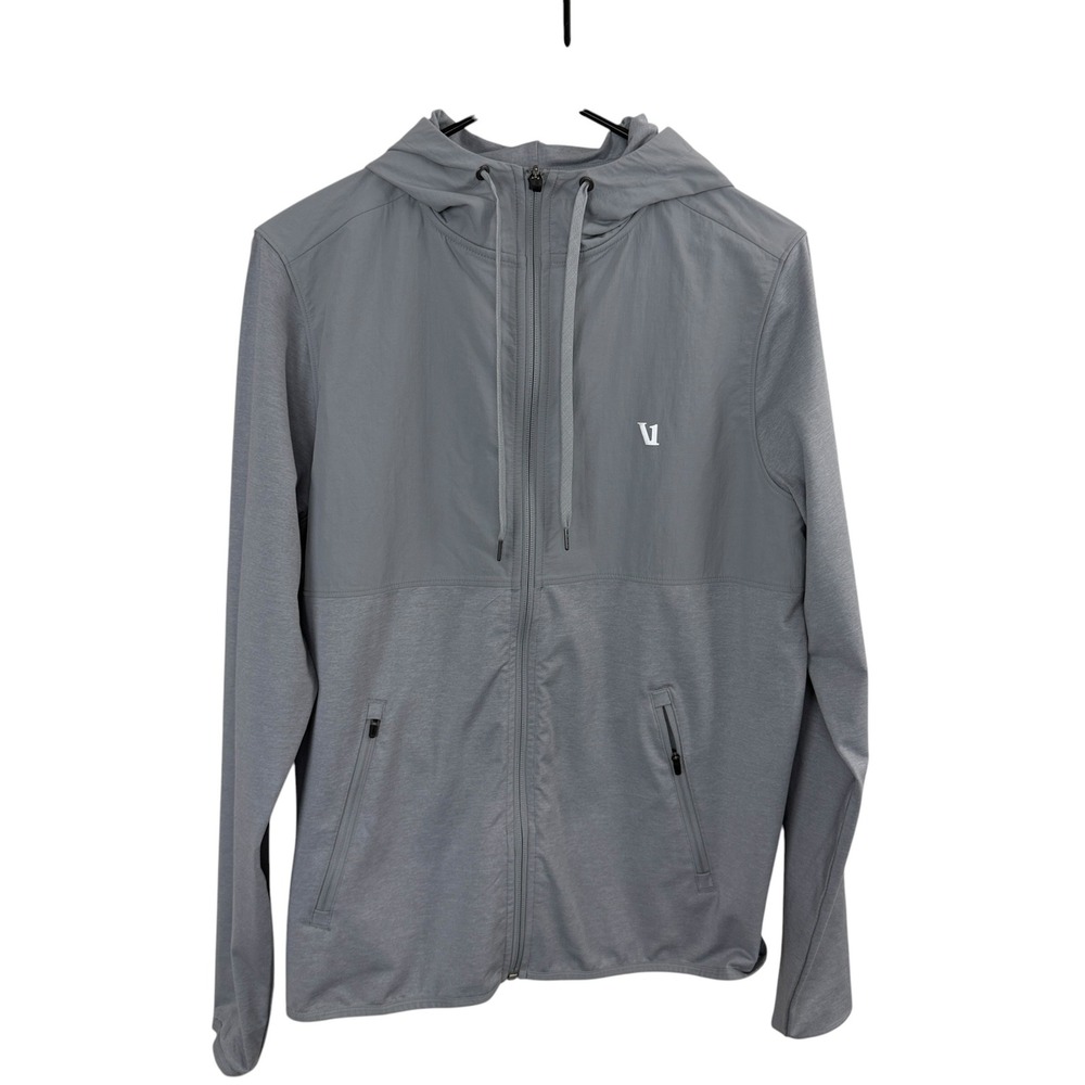 Vuori Jacket Mens Small Grey Performance Full Zip Hoodie Athletic Workout